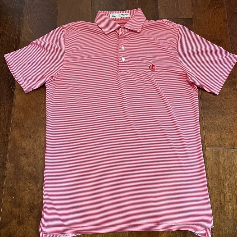 Holderness and Bourne Pink Striped Polo Shirt